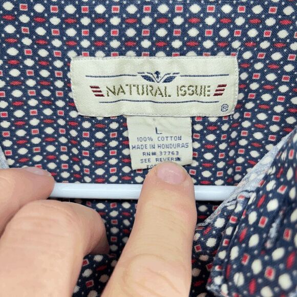 Natural Issue Mens Large Crazy All Over Print Short Sleeve Button Up Shirt Cool - Picture 3 of 3